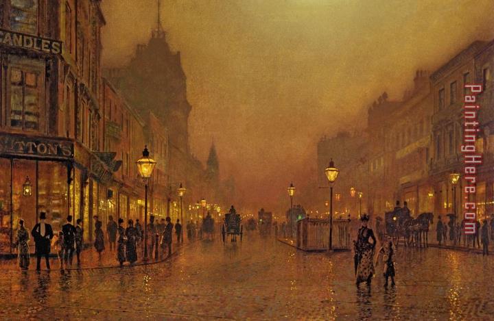 John Atkinson Grimshaw A Street at Night